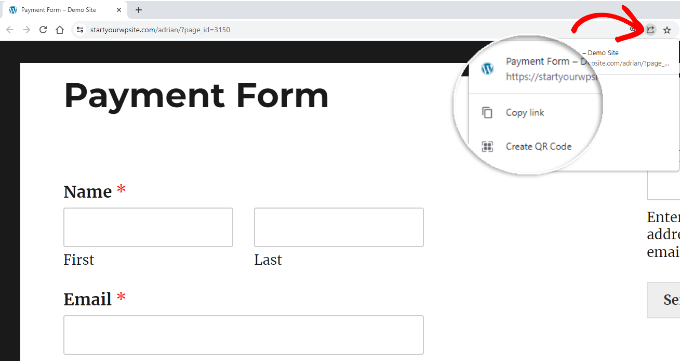 點擊 chrome 中的共享圖標