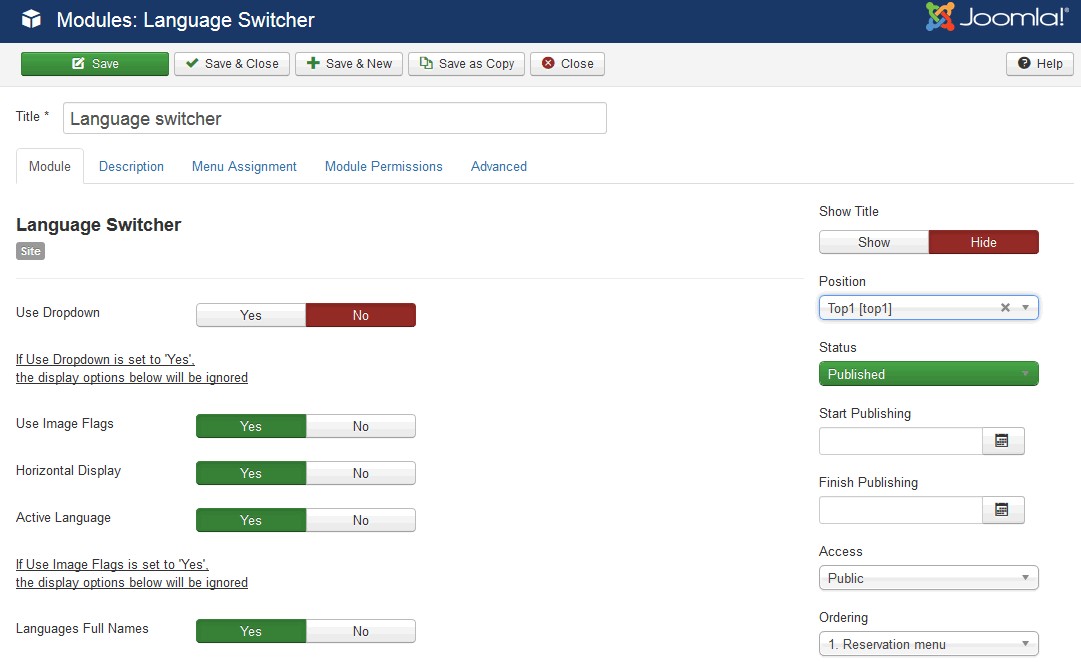 創建一個語言切換