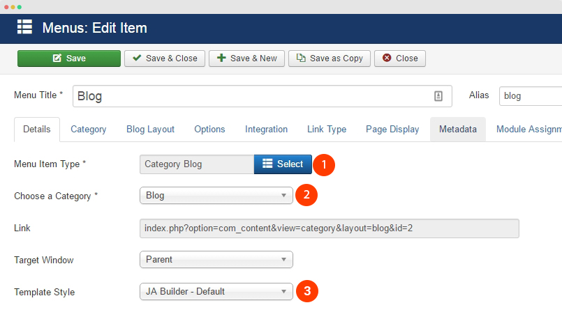 創建新的菜單項