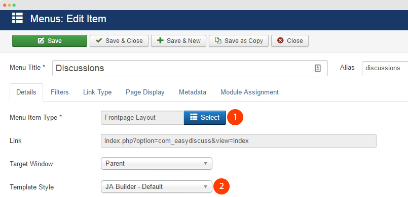 為第三擴展創建頁面