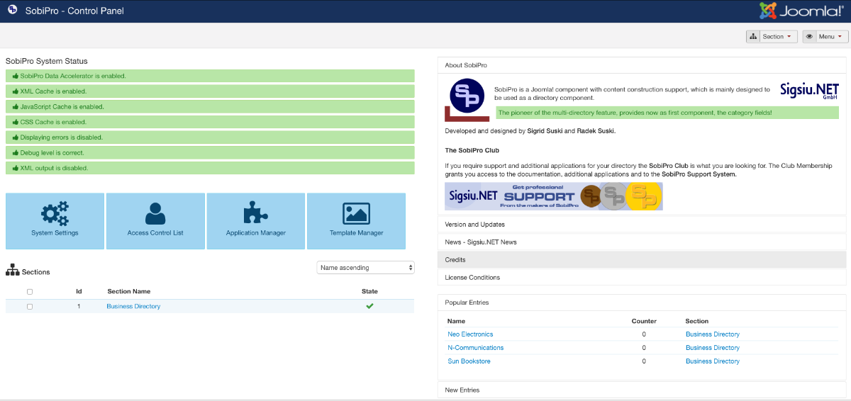 Joomla目錄和多目錄擴展