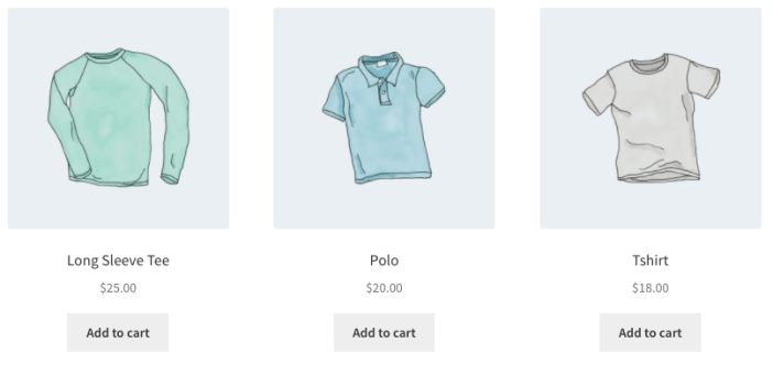 使用 products 簡碼顯示的三個最暢銷產品。