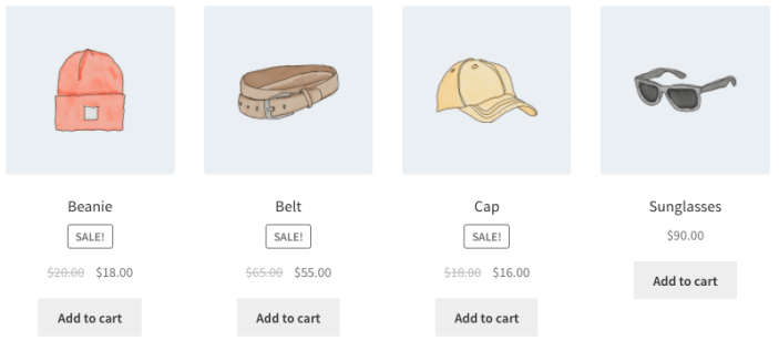 不屬于 'tshirt' 和 'hoodies' 類別的產品，使用 products 短代碼顯示。